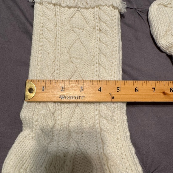 New Christmas 18” Ivory Knit Stockings Set Of 4 Customizable Snowman Tags - Picture 6 of 7